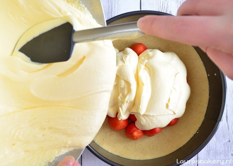 Mango aardbeien kwarktaart 5a