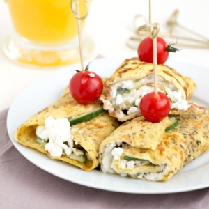 Omelet wraps met Huttenkase uitgelicht