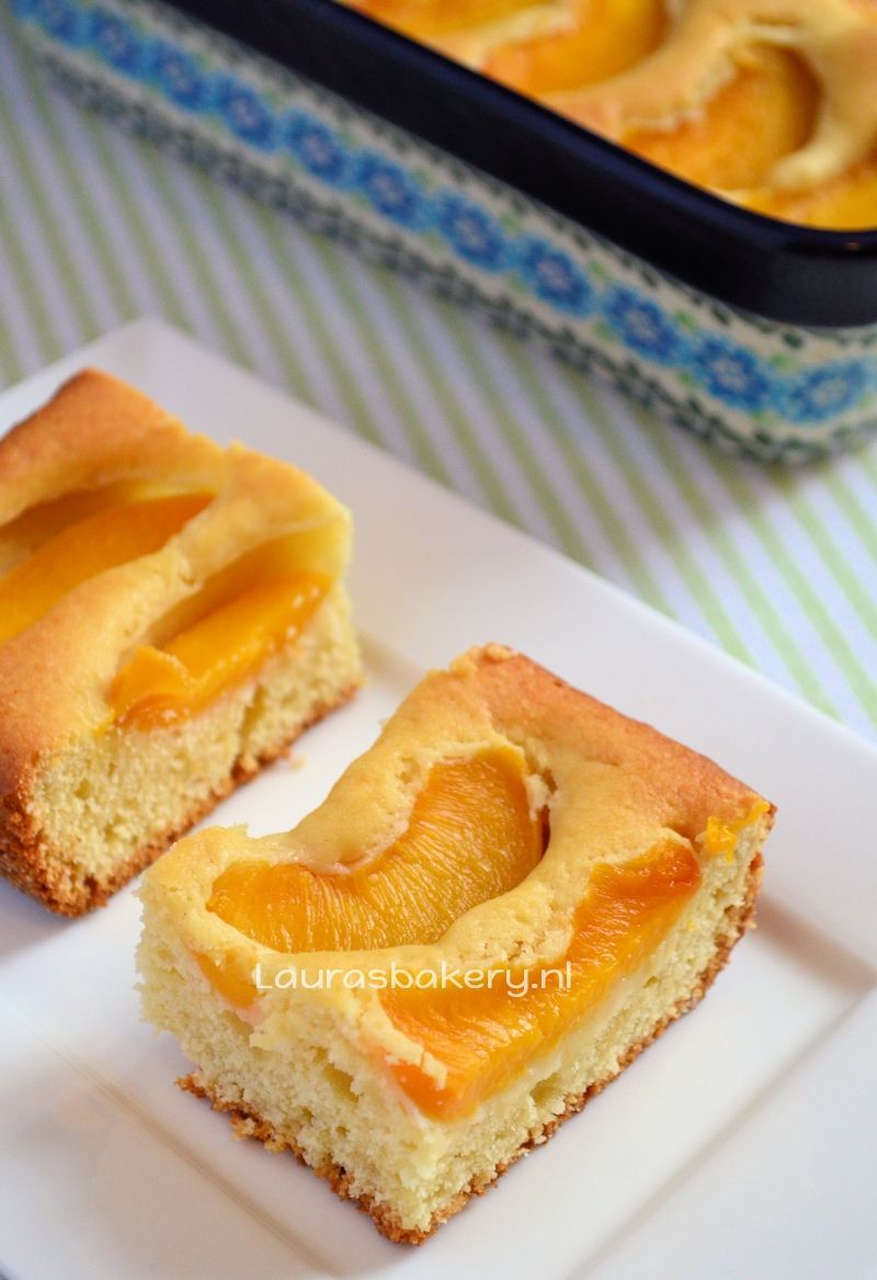 Perzik plaatcake
