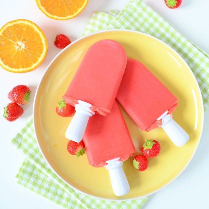 Aardbei sinaasappel ijsjes