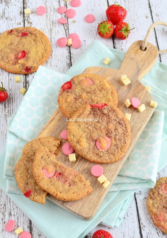 Aardbeien chocolade koeken