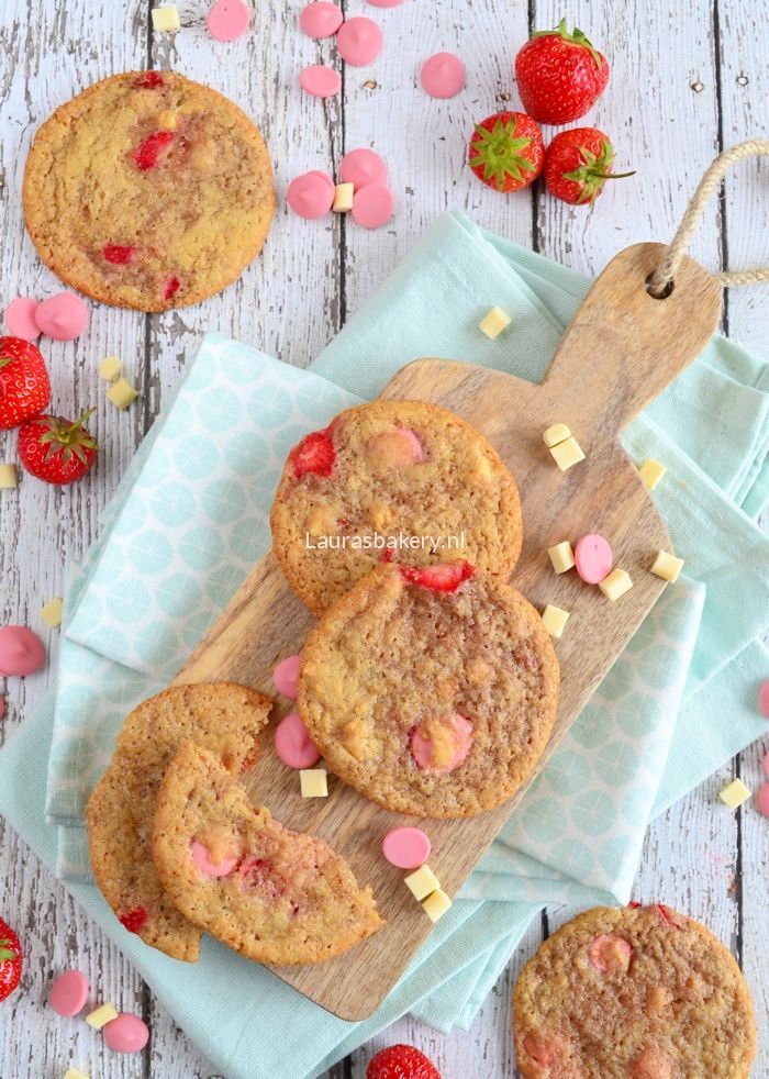 Aardbeien chocolade koeken