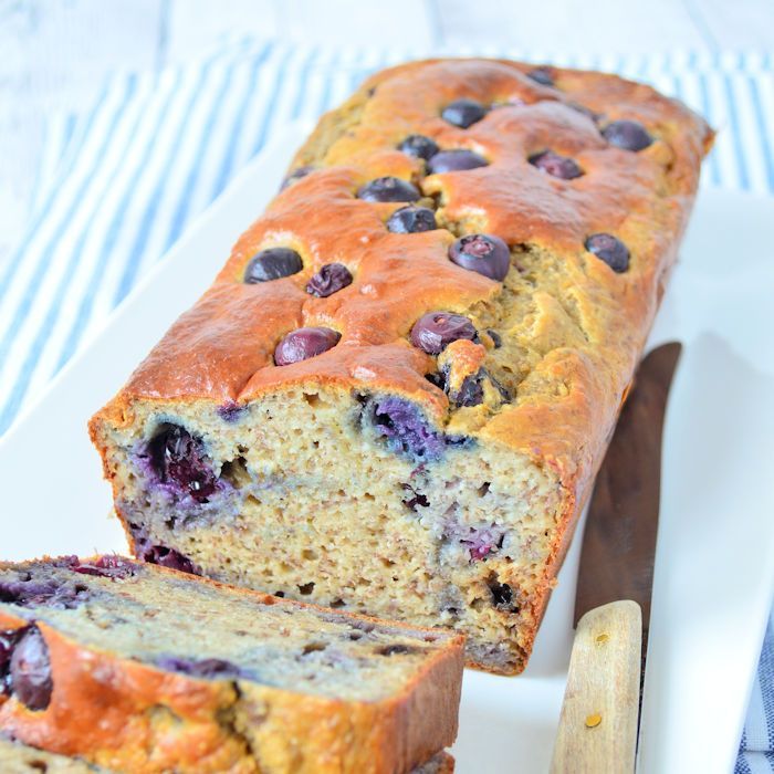 Bananenbrood met blauwe bessen