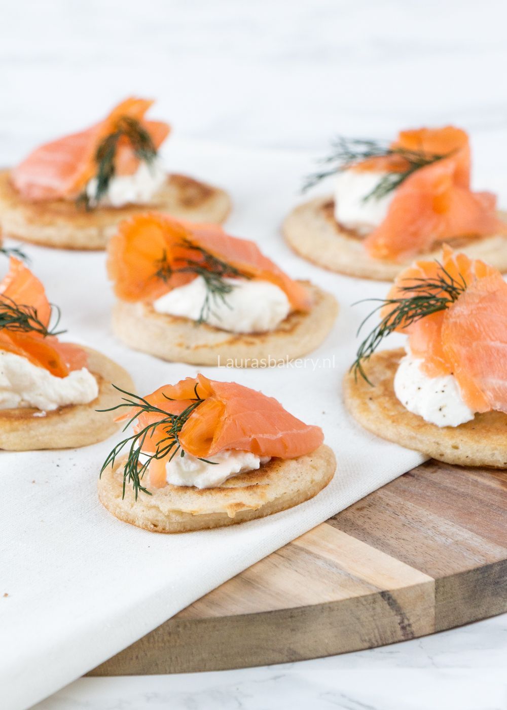 Blini met gerookte zalm