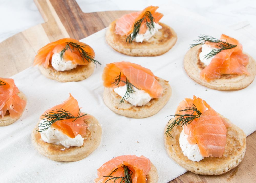 Blini met gerookte zalm