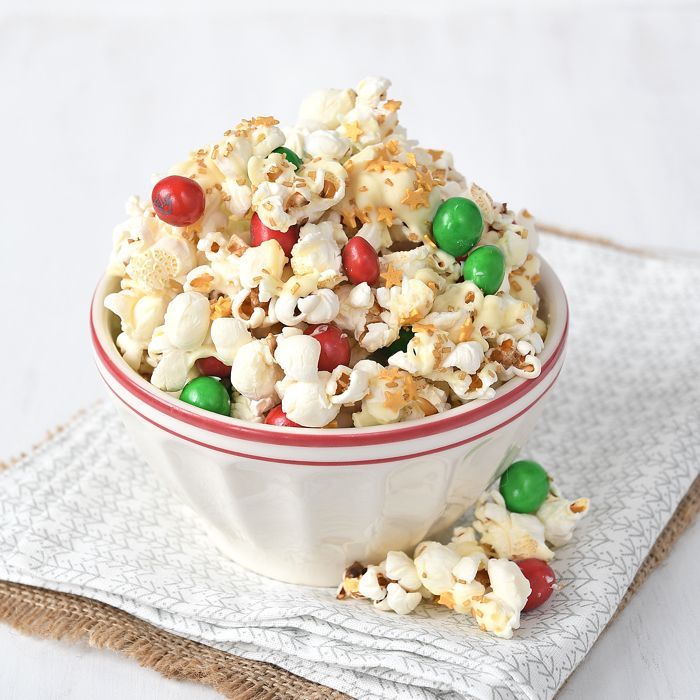 Chocolade kerstpopcorn