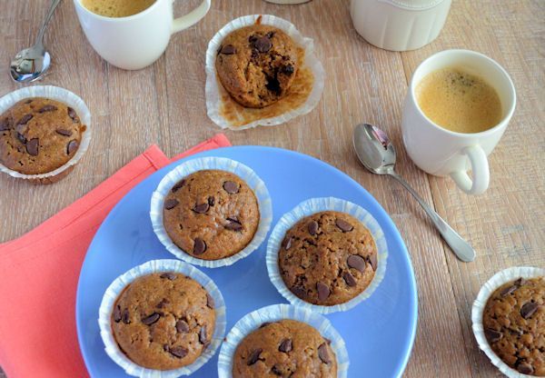 Chocolate chip koffie muffins