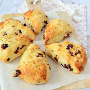 CRANBERRY-AMANDEL SCONES