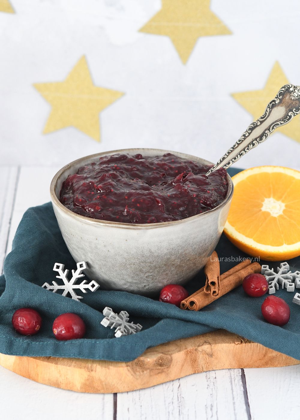 Cranberry compote met sinaasappel en kaneel