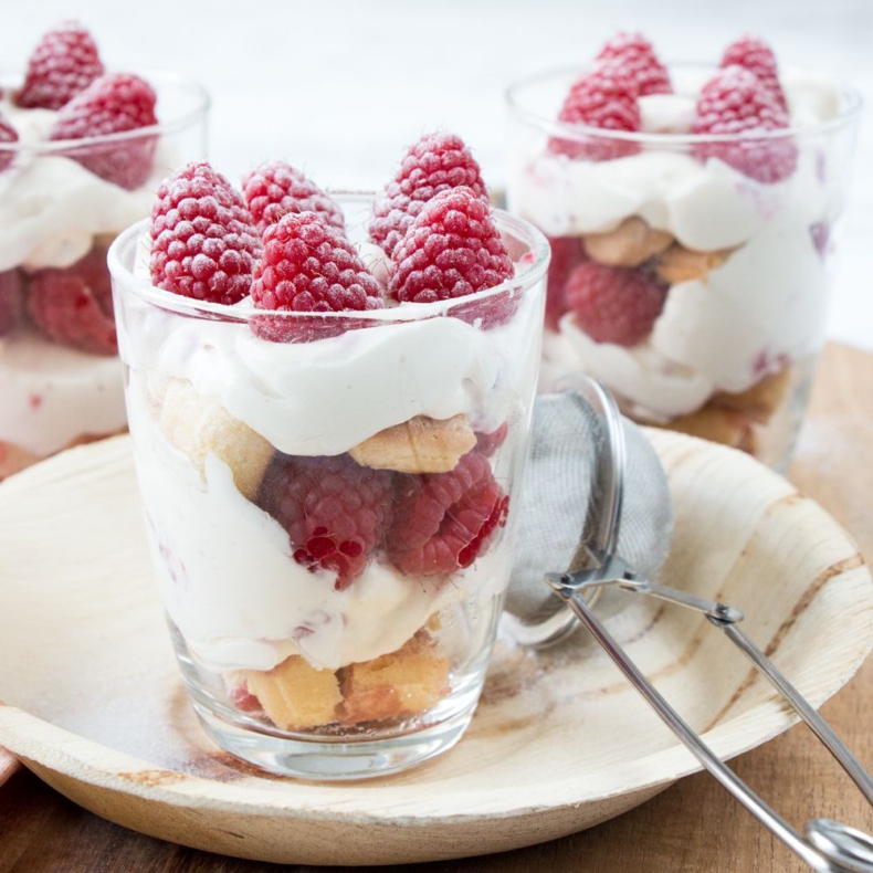 Frambozen cheesecake glaasjes