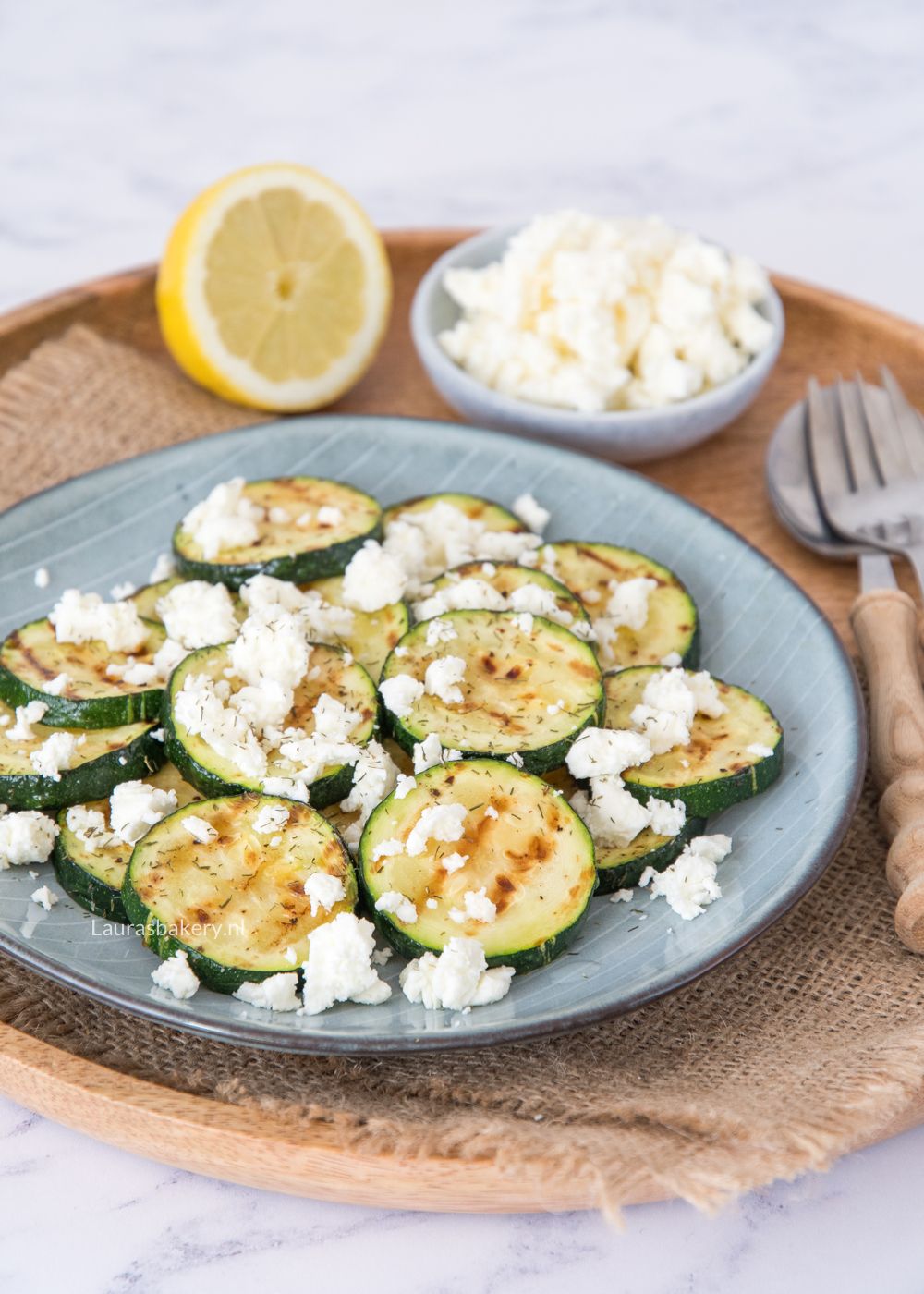 gegrilde courgette met feta