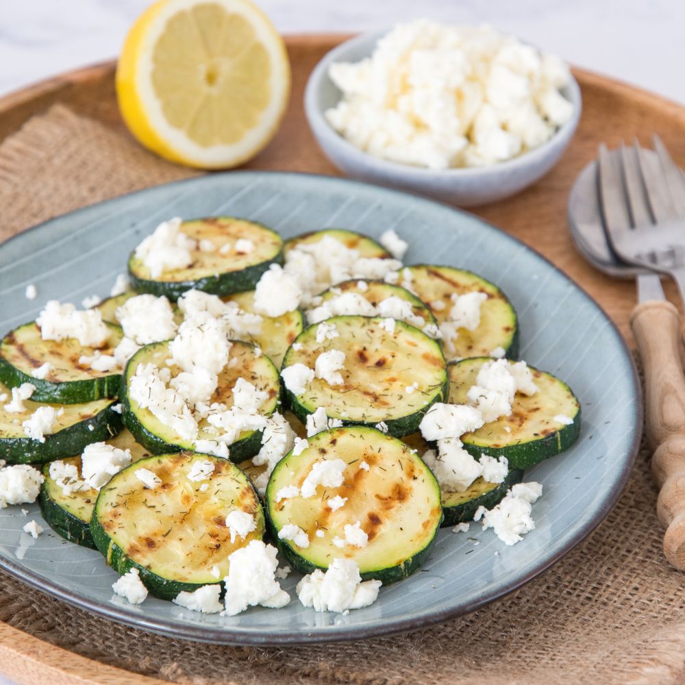 gegrilde courgette met feta uitgelicht