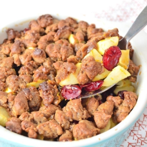 gingerbread crumble met appel en cranberry