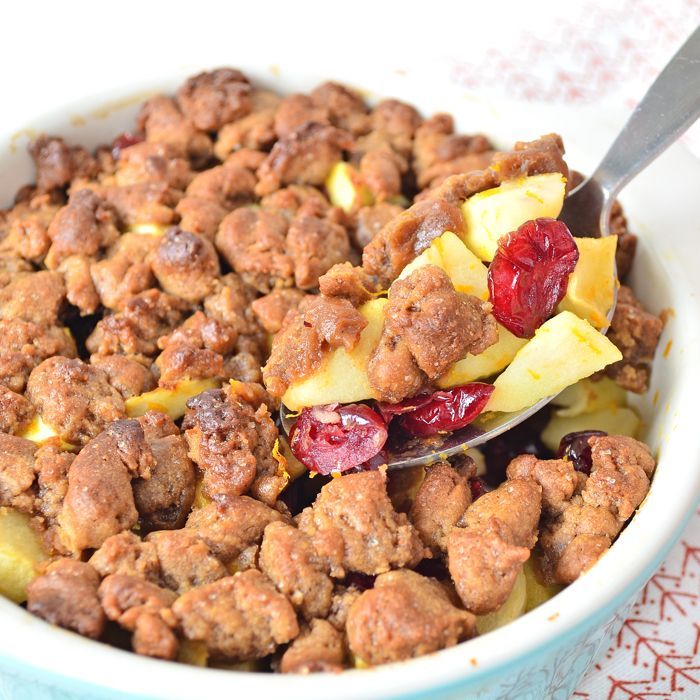 Gingerbread crumble met appel en cranberry