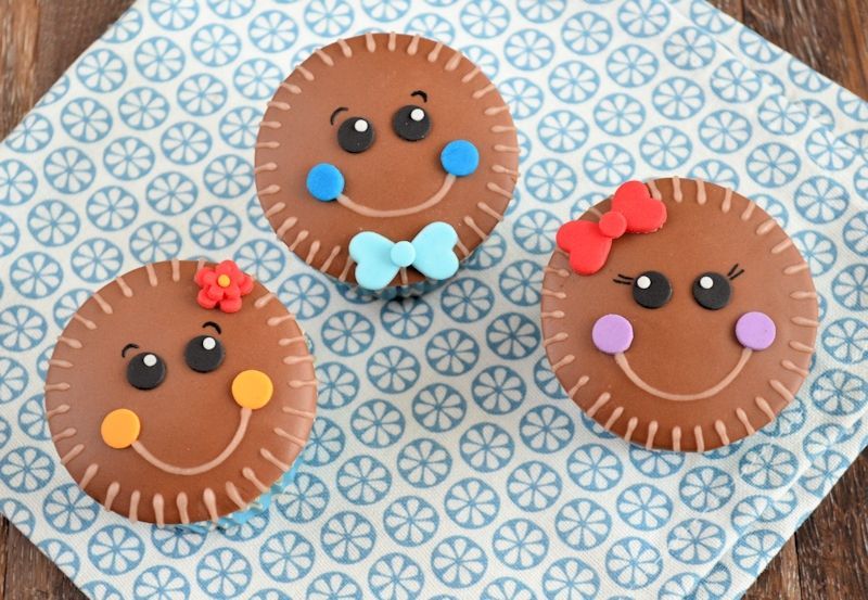 Gingerbreadman cupcakes decoreren