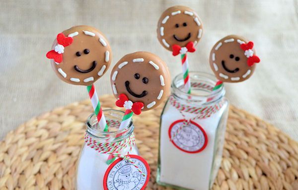 Gingerbread Man Oreo Pops