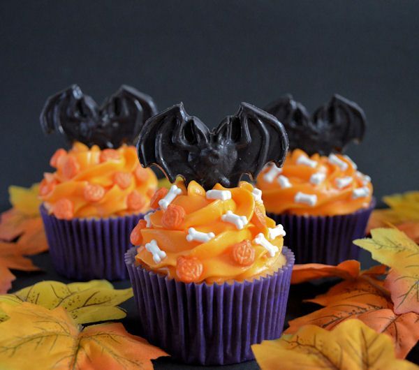 Halloween: Vleermuizen cupcakes