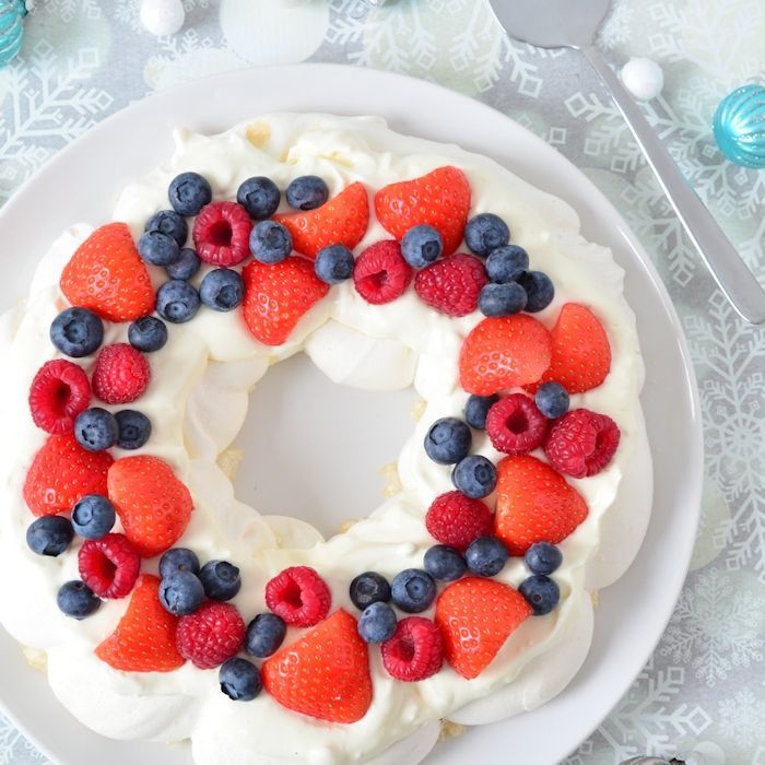 Kerstkrans pavlova