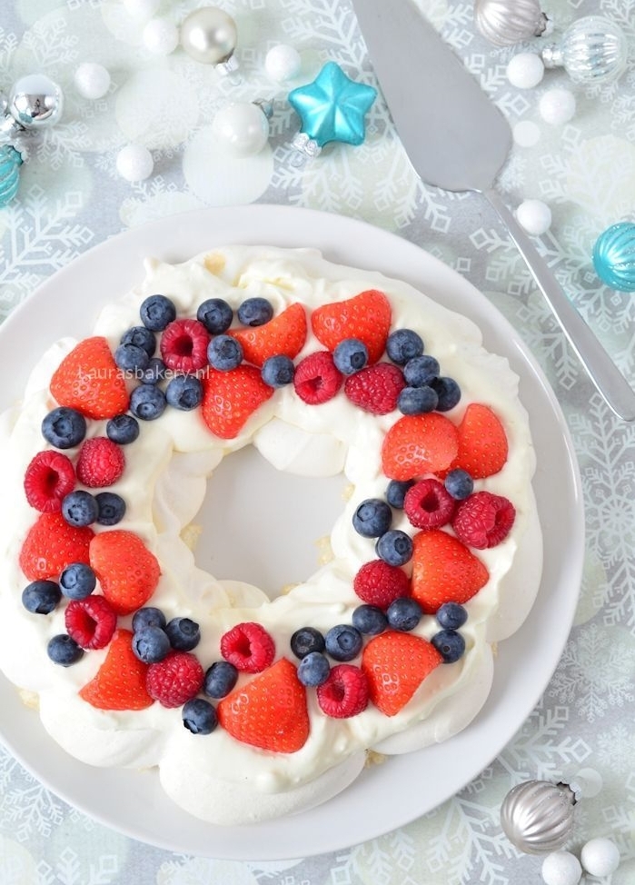 kerstkrans pavlova recept