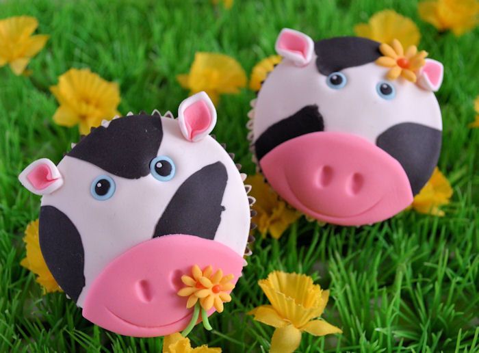 Op de boerderij: Koeien cupcakes