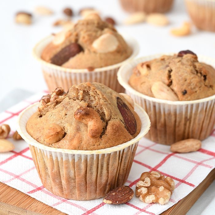 Koffie-notenmuffins + bakken met vloeibare margarine