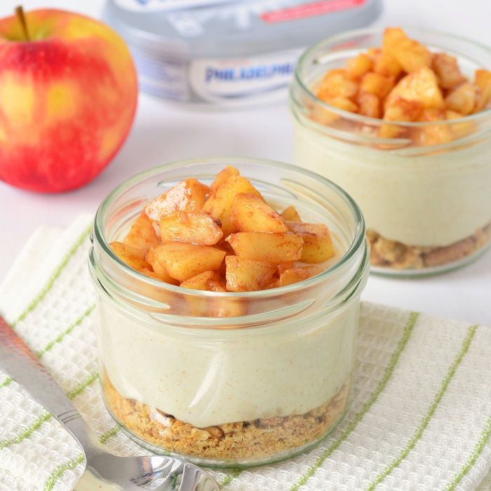 Appel kaneel cheesecake in glaasje