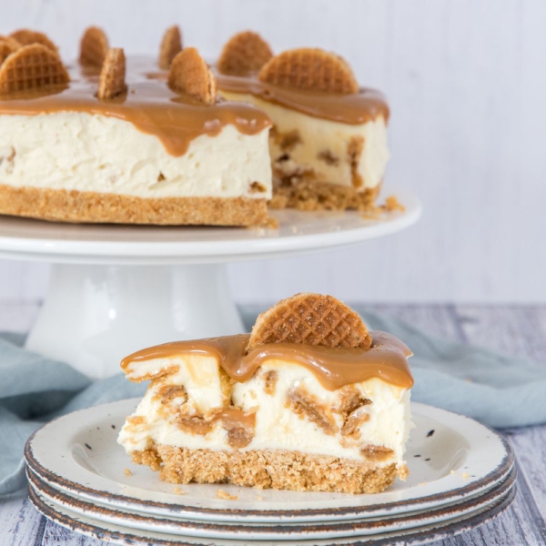 No bake stroopwafel cheesecake