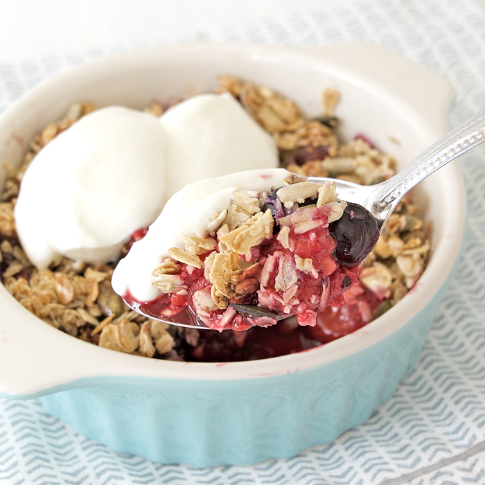Ontbijt crumble met kwark