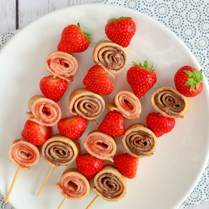 Pannenkoeken spiesjes