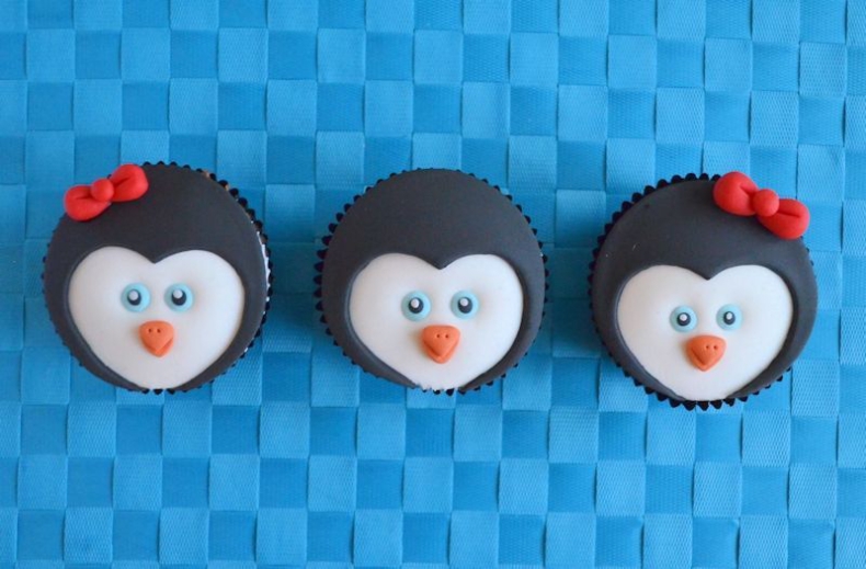 Pinguïn cupcakes