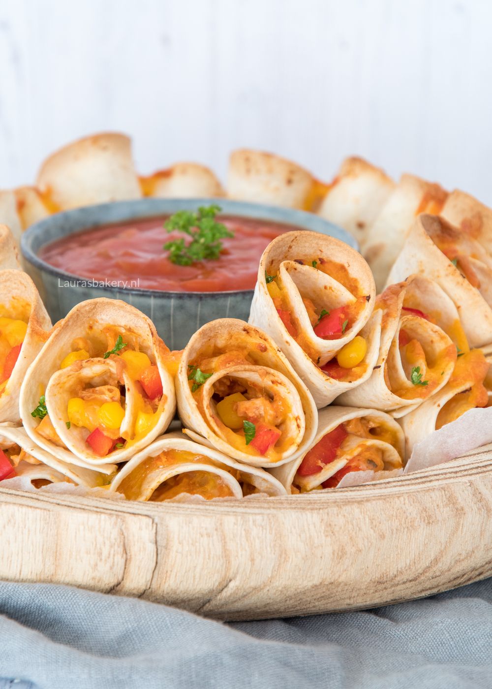 quesadilla krans met dip
