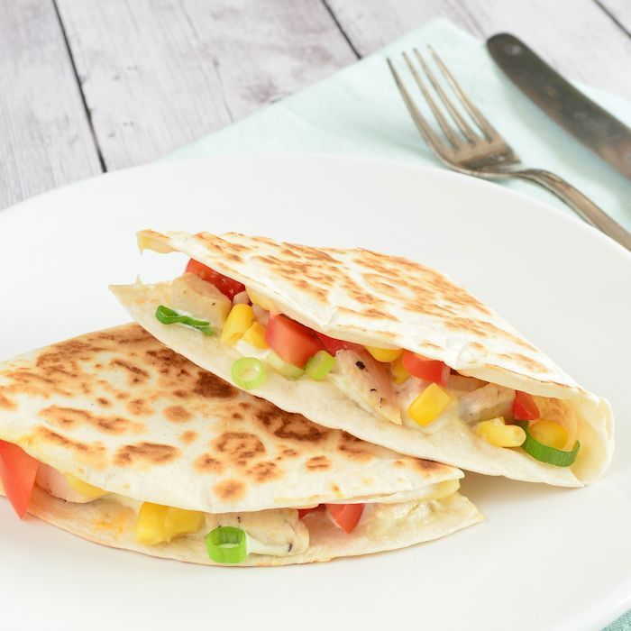 Quesadilla's met kip en maïs