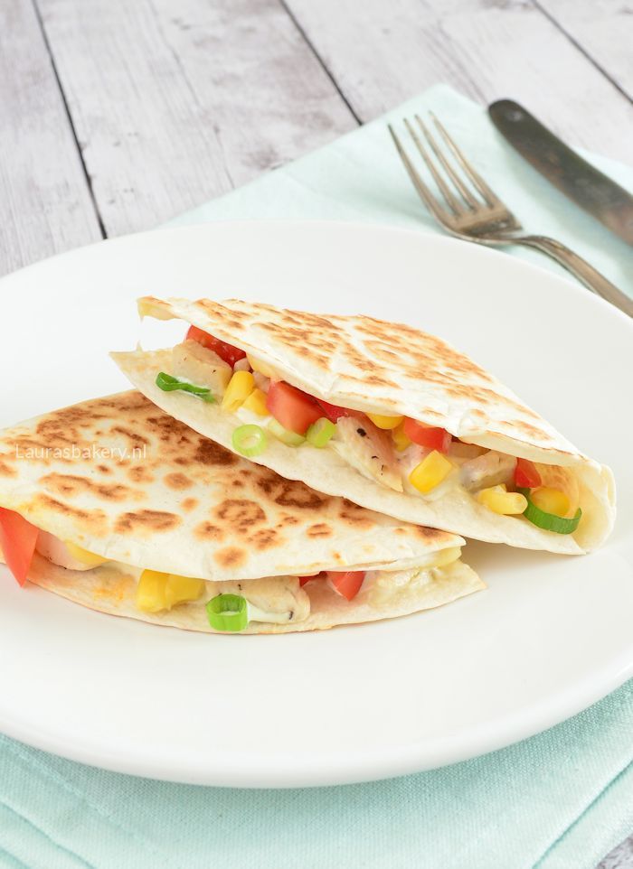 Quesadilla’s met kip en maïs