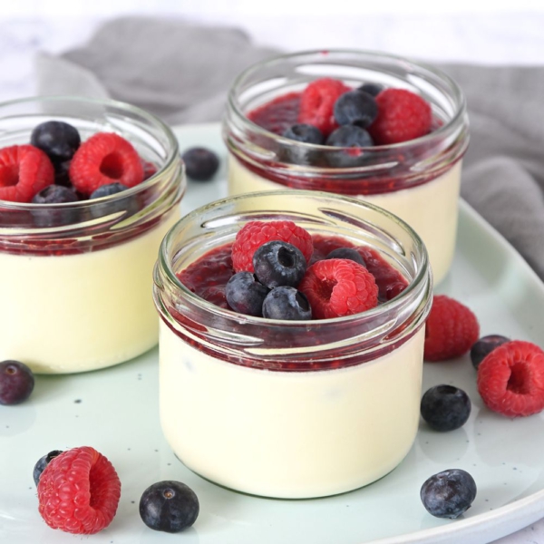 Panna cotta met rood fruit