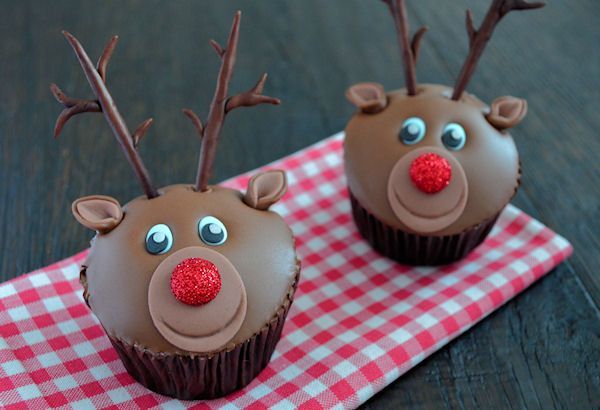 Rudolph het rendier cupcakes