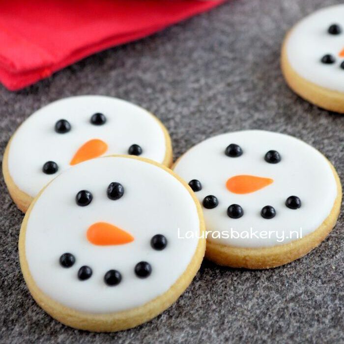 sneeuwman gezicht koekjes 1a