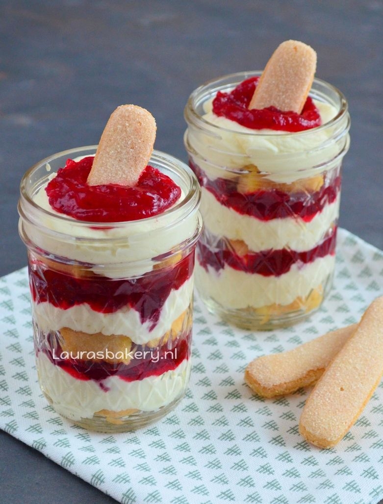 snelle cranberry tiramisu in een glaasje