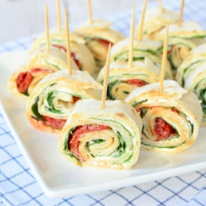 Spinazie roomkaas wraps borrelhapje