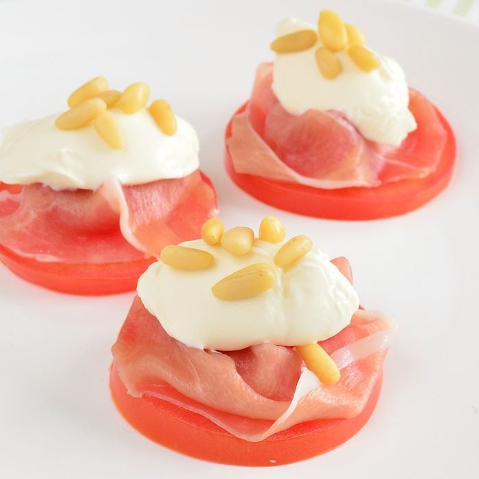 Tomaten parmaham taartjes