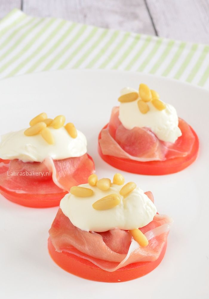 Tomaten parmaham taartjes