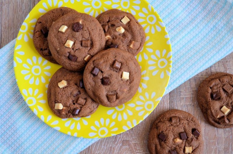 Triple chocolate chip cookies
