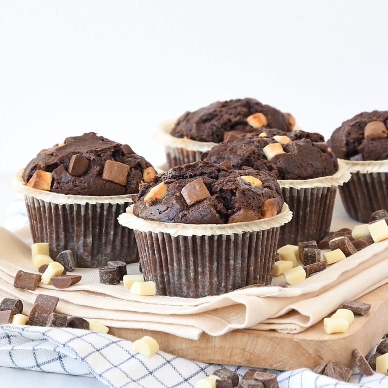 Triple chocolate muffins