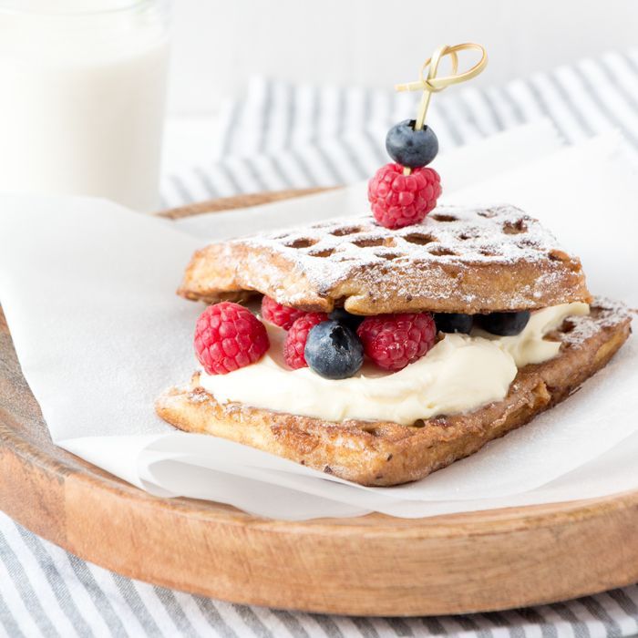 Wafel wentelteefjes met citroenmascarpone