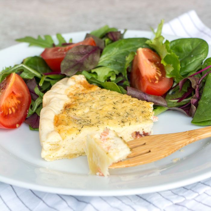 Mascarpone en zalm quiche