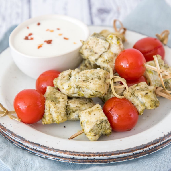 Pesto-tomaat kipspiesjes