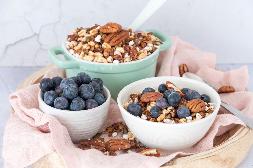 pecannoten granola met gepofte granen-1a