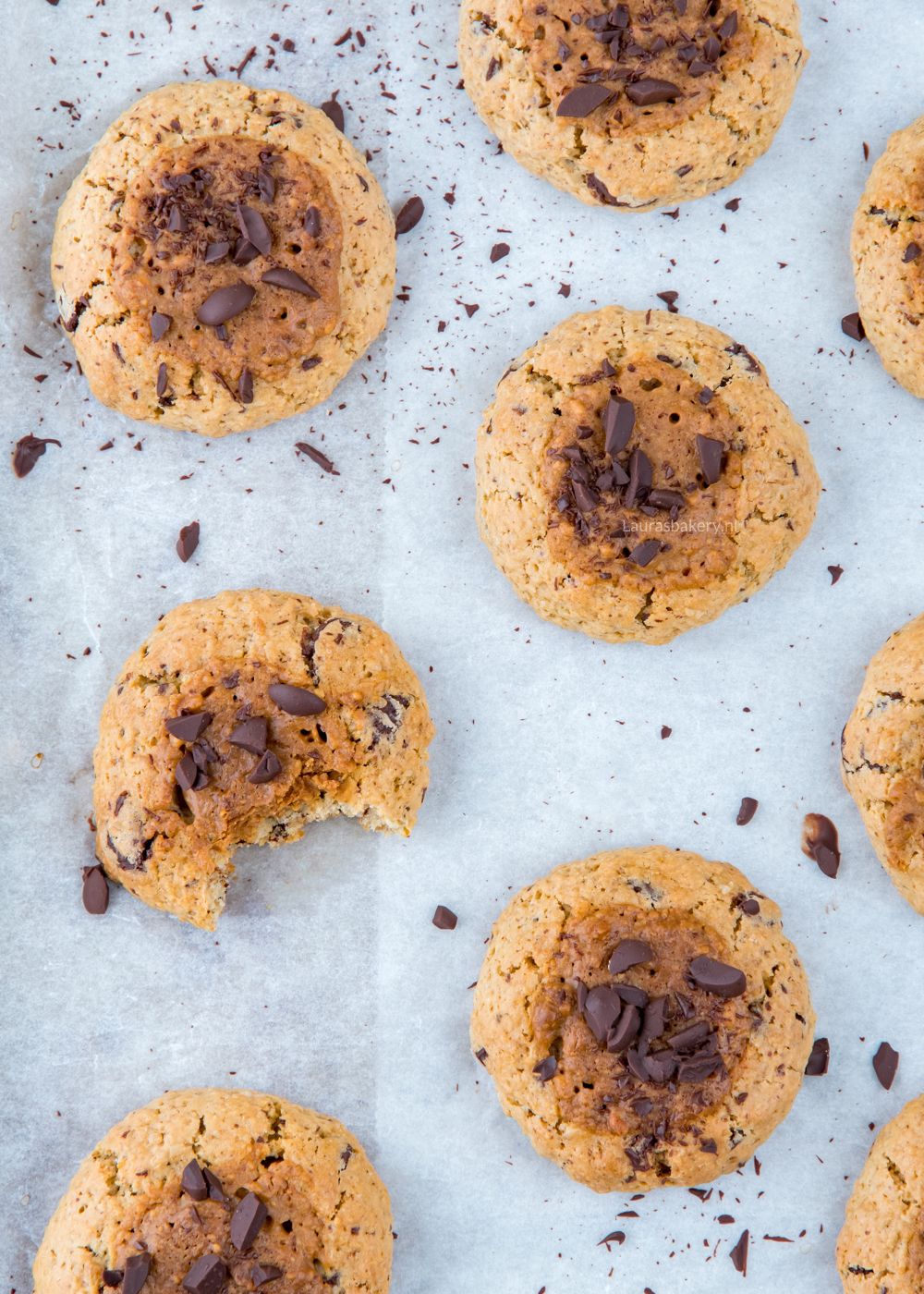 Havermoutkoekjes met pindakaas en chocolade