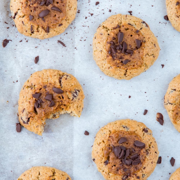 Havermoutkoekjes met pindakaas en chocolade