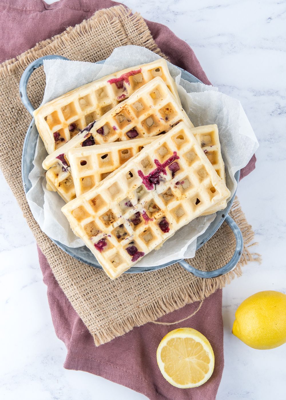 Blueberry-lemon wafels
