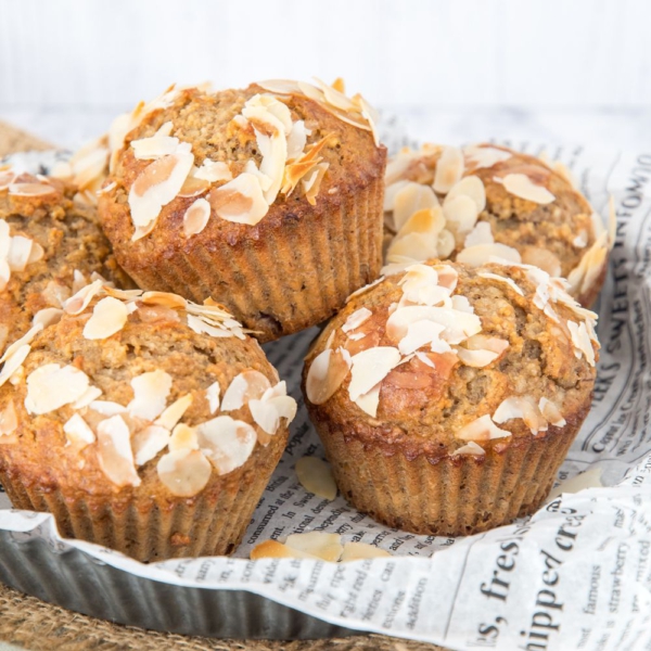 Volkoren bananenbrood muffins